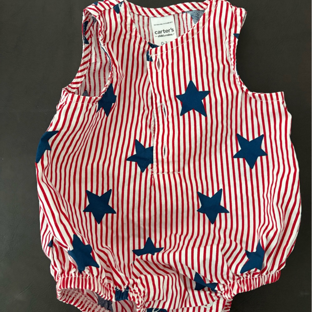 Carter's Red & Blue Star Stripe Baby Romper
